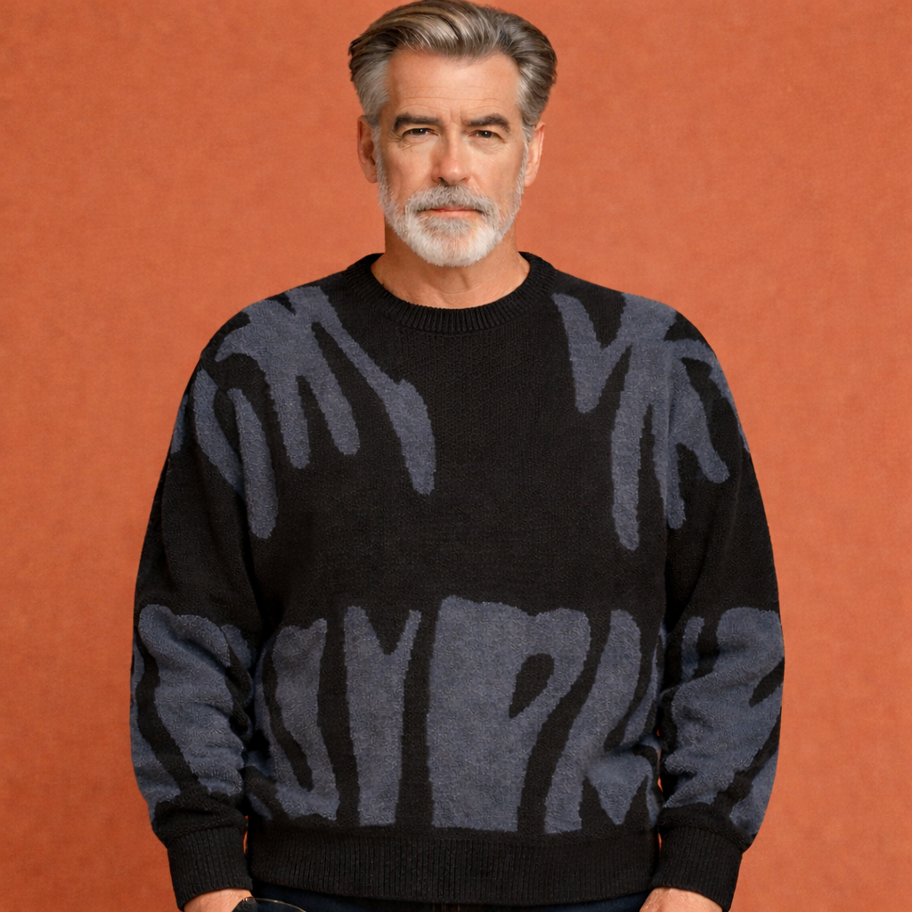 Zilverkleurige oversized trui voor heren met comfortabele pasvorm, perfect voor casual outfits en dagelijks gebruik.