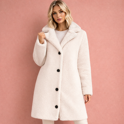 Abricot elegante warme jas voor dames met comfortabele pasvorm, ideaal voor koude dagen en dagelijks gebruik.