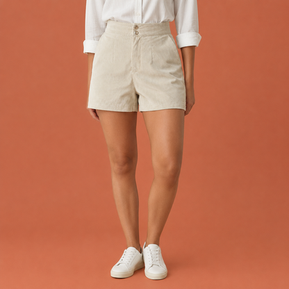 Dames pantalon in abrikoos met minimalistisch design, zacht en comfortabel voor casual en stijlvolle outfits