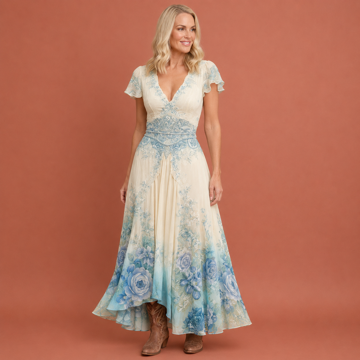 Dames bohemian maxi jurk in beige met minimalistisch design, zacht en comfortabel voor casual en stijlvolle outfits.