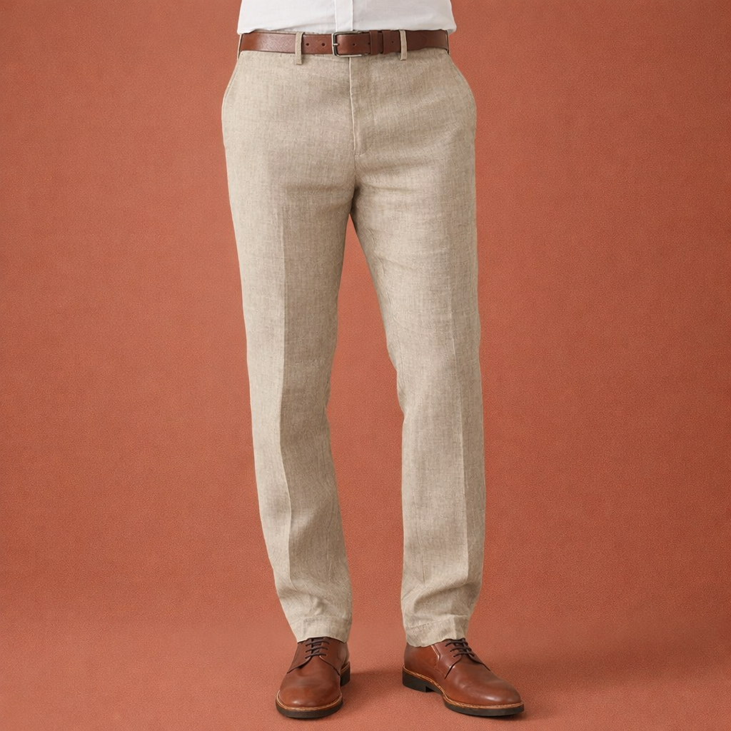 Dames broek in beige met minimalistisch design, zacht en comfortabel voor casual en stijlvolle outfits.