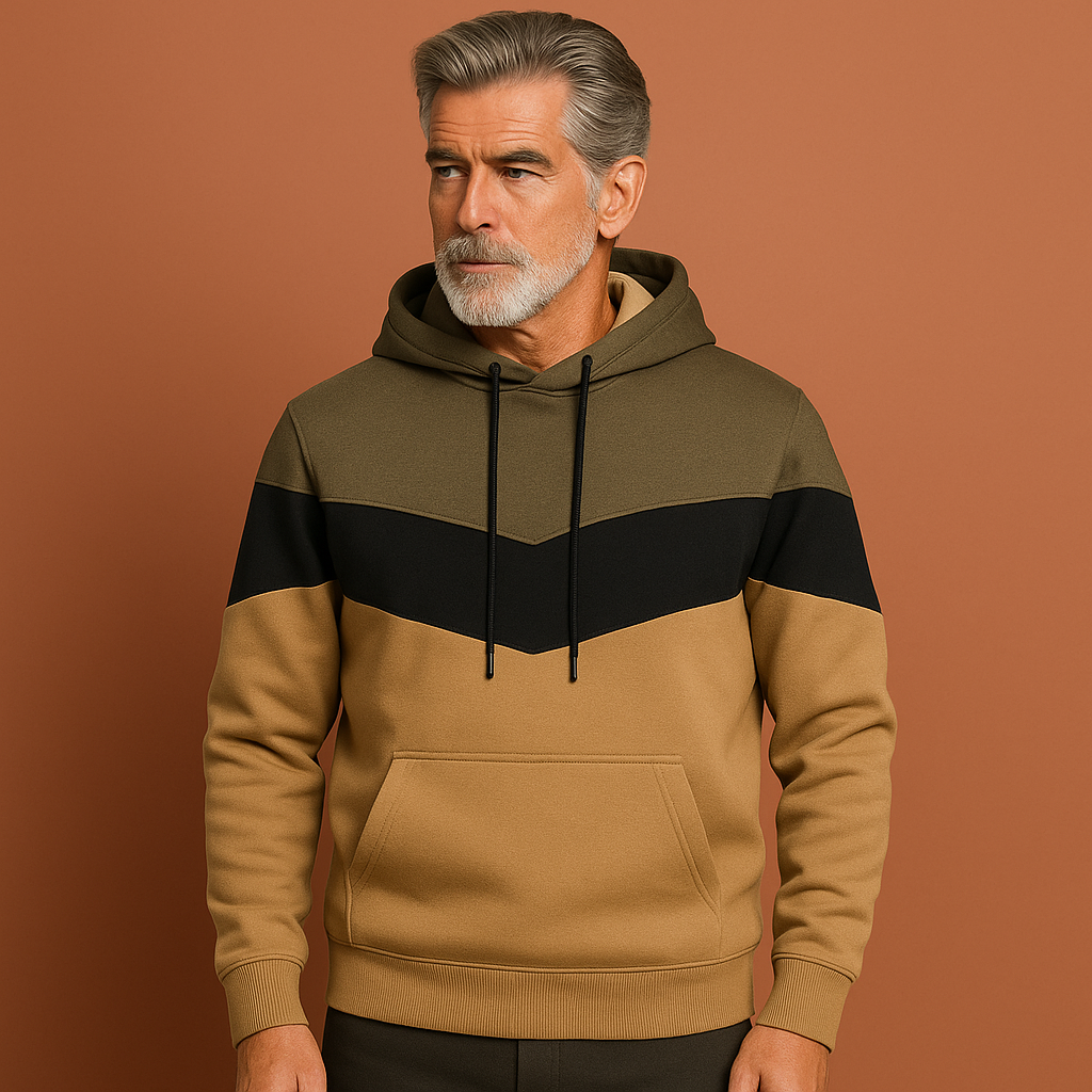 Hoodie sweatshirt voor heren in beige kleur met comfortabele pasvorm, ideaal voor casual outfits.