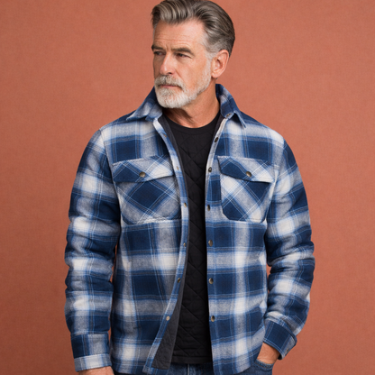 Blauw heren overshirt met knoopsluiting en comfortabele pasvorm, geschikt voor dagelijks gebruik en casual outfits.