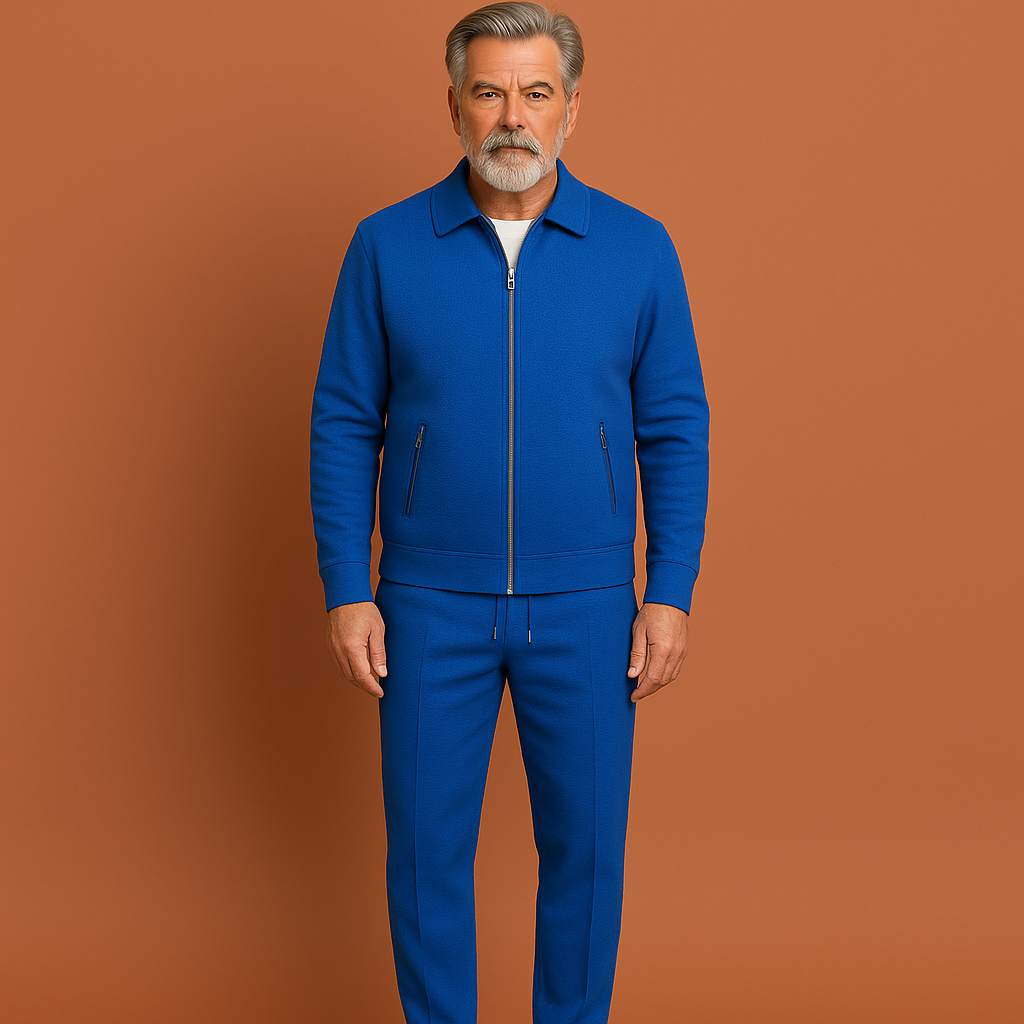 Blauw trainingspak voor heren met ritsjack, geschikt voor dagelijks gebruik en casual outfits.