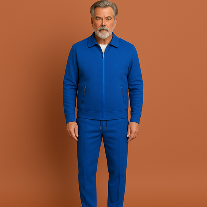 Blauw trainingspak voor heren met ritsjack, geschikt voor dagelijks gebruik en casual outfits.