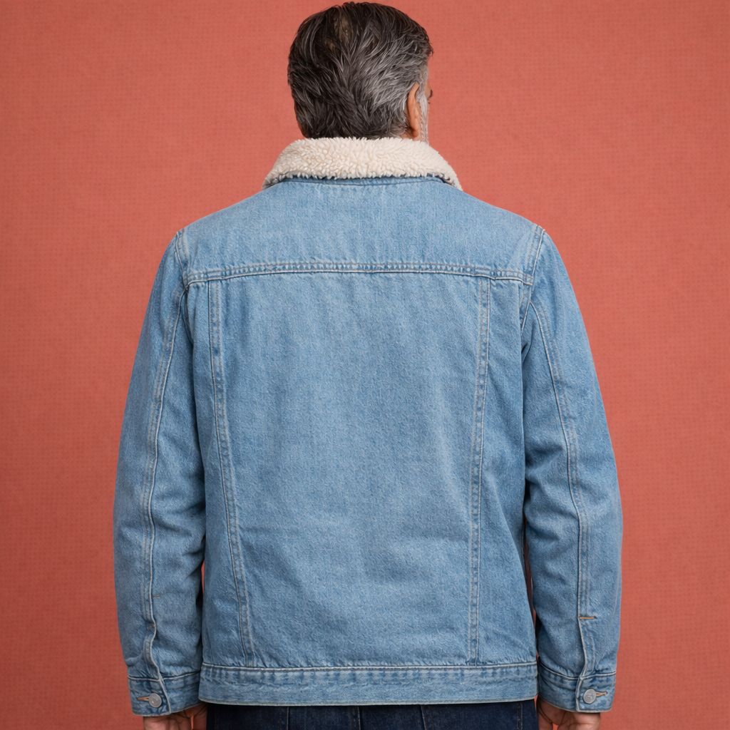 Blauwe casual herenjas met knoopsluiting en comfortabele pasvorm, geschikt voor dagelijks gebruik en moderne outfits.1