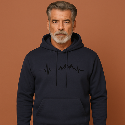 Blauwe heren hoodie met comfortabele pasvorm en moderne look, perfect voor dagelijks gebruik en casual outfits.
