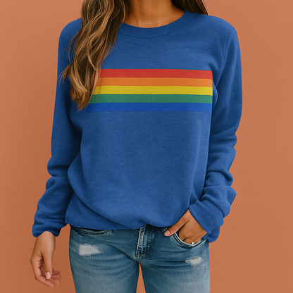 Dames trui in blauw met ronde hals en elegante pasvorm, zacht en comfortabel voor casual en stijlvolle outfits.