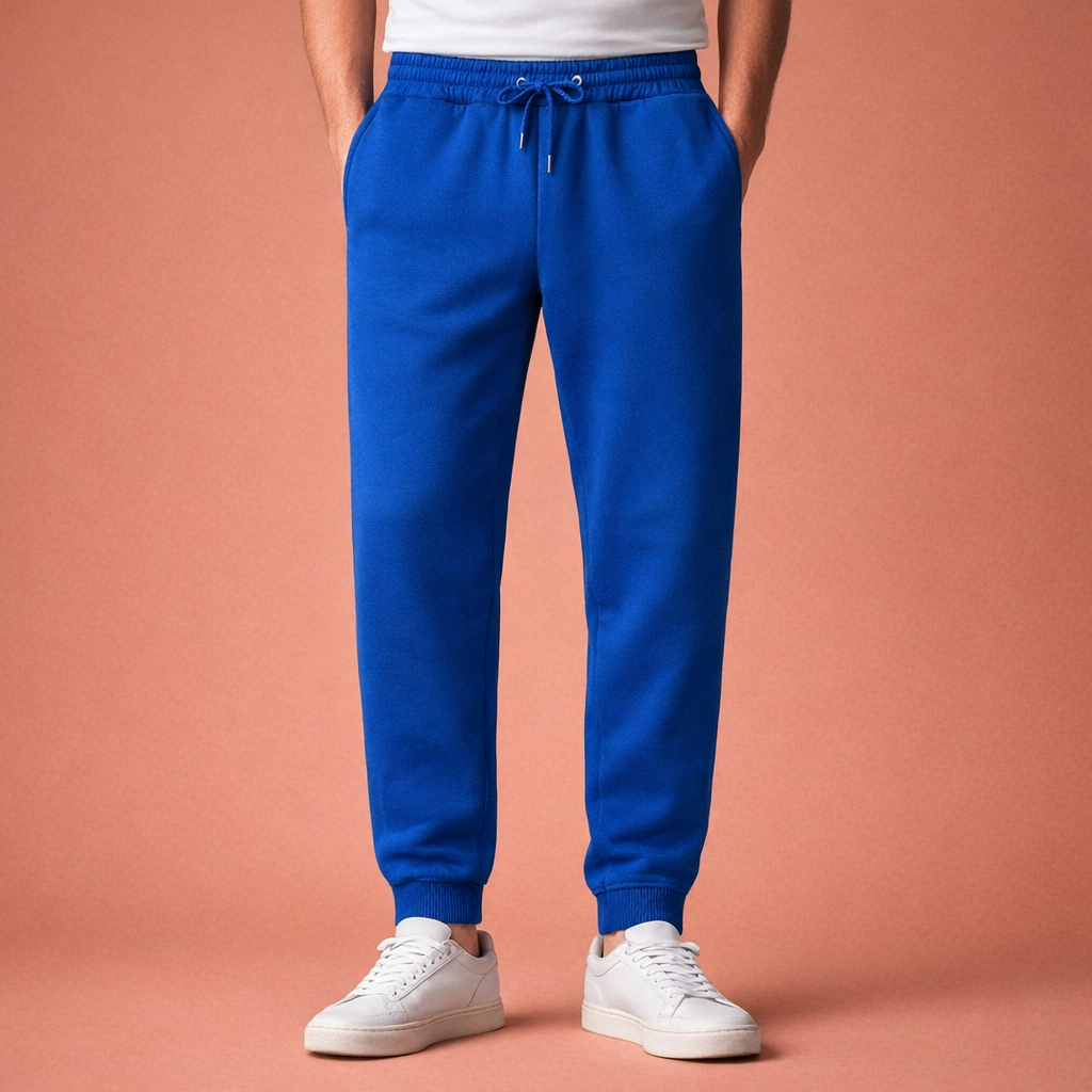 Dames joggingbroek in blauw met minimalistisch design, zacht en comfortabel voor casual en stijlvolle outfits.