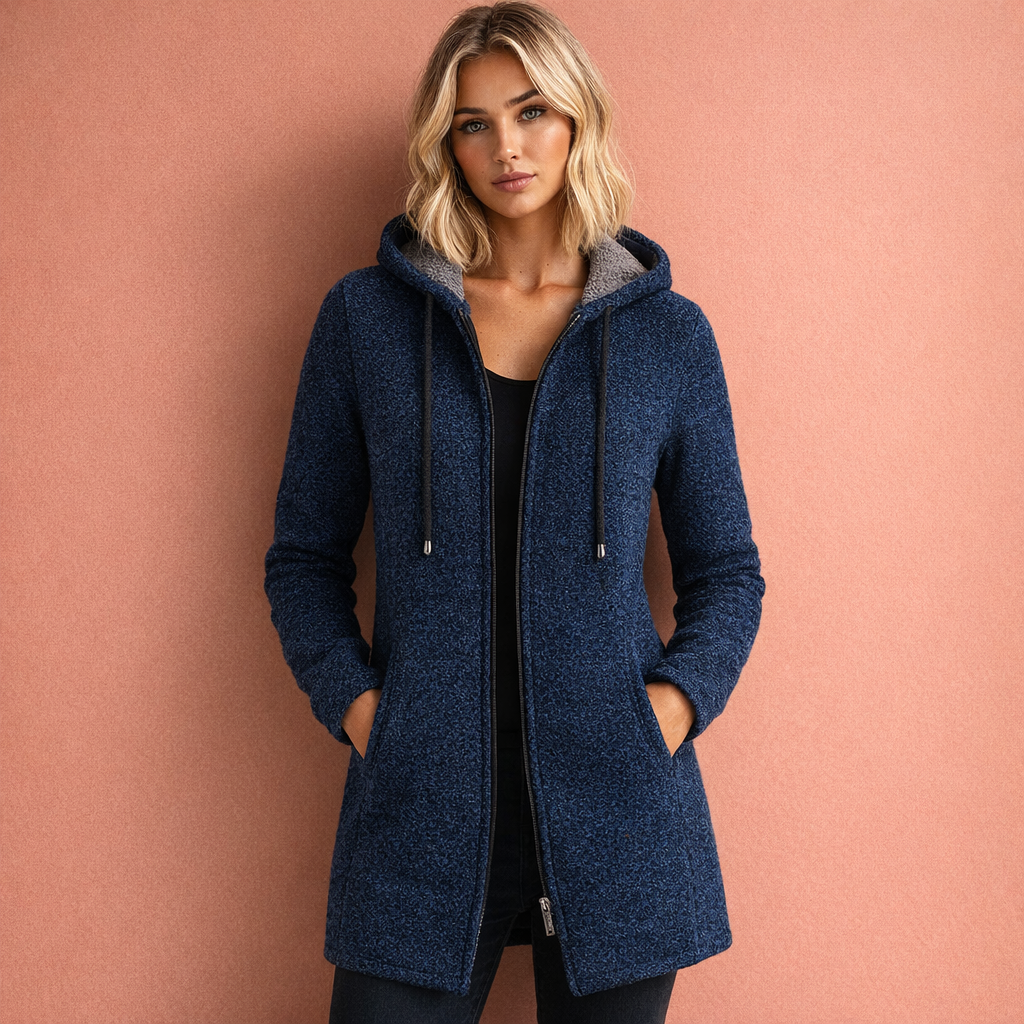 Blauwe warme casual vest met capuchon voor heren met comfortabele pasvorm, ideaal voor dagelijks gebruik en koude dagen.