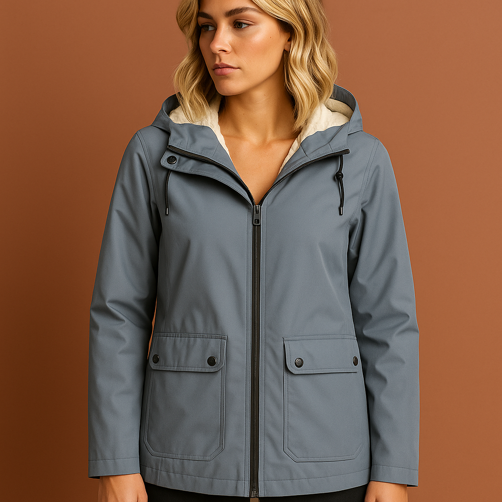 Waterdichte jas voor dames in verschillende kleuren met fleece-voering, ideaal voor koude en natte dagen.