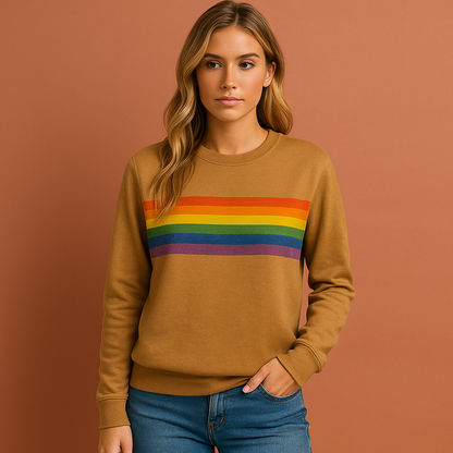 Dames trui in bruin met ronde hals en elegante pasvorm, zacht en comfortabel voor casual en stijlvolle outfits.