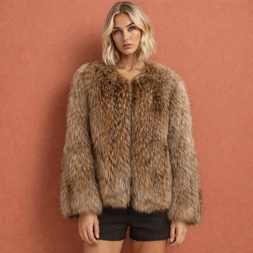 Bruine lange winterjas voor dames met lange mouwen en elegante pasvorm, ideaal voor koude dagen en stijlvolle outfits.