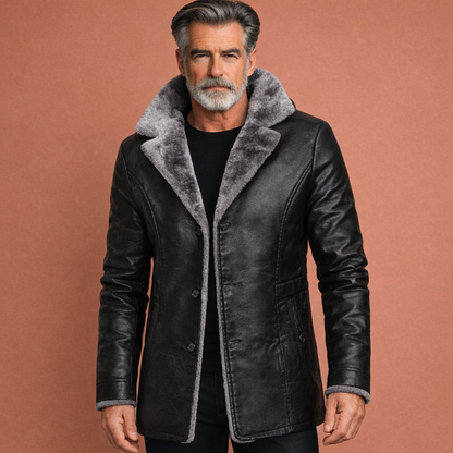 Zwarte heren winterjas met comfortabele pasvorm, ideaal voor koude dagen en dagelijks gebruik.