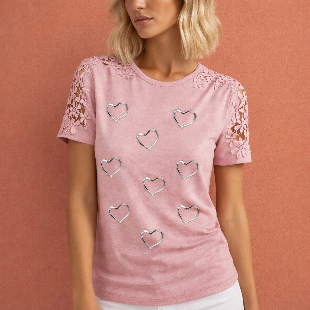 Casual zomers T-shirt met stijlvolle print voor dames | Sanne Nirandi