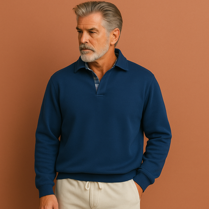 Herentrui in donkerblauw met ademend design, lichtgewicht en comfortabel voor casual zomer- en lente-outfits.