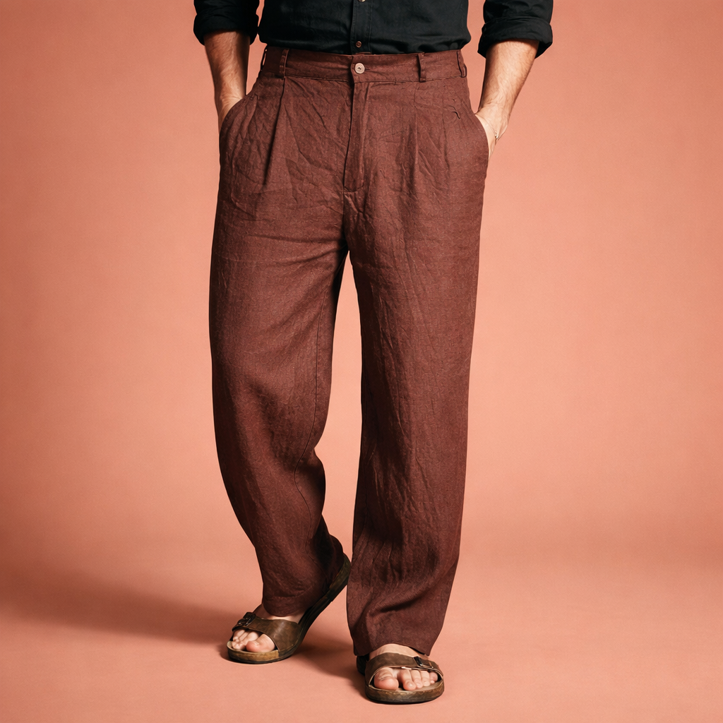 Dames broek in donkerbruin met minimalistisch design, zacht en comfortabel voor casual en stijlvolle outfits.