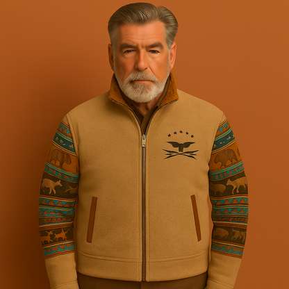 Warme zip-up winterjas voor heren in donkerbruine kleur met zachte voering en comfortabel ontwerp voor koude dagen.