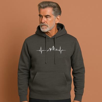 Donkergrijze heren hoodie met comfortabele pasvorm en moderne look, perfect voor dagelijks gebruik en casual outfits.