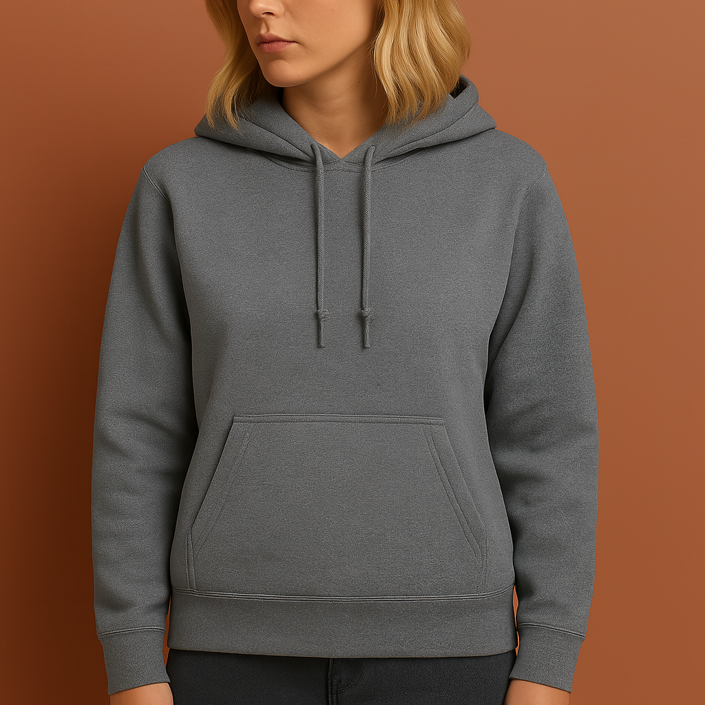 Comfortabele casual hoodie voor dames in donkergrijze kleur, ideaal voor dagelijks gebruik en ontspannen outfits.