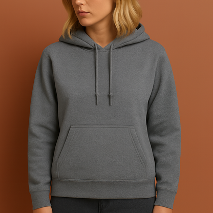 Comfortabele casual hoodie voor dames in donkergrijze kleur, ideaal voor dagelijks gebruik en ontspannen outfits.