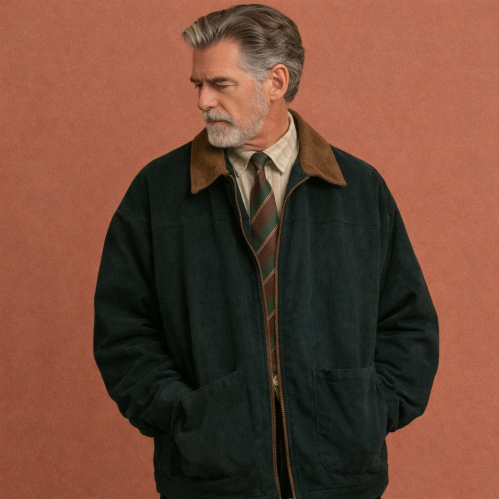 Donkergroene bomberjas voor heren met zichtbare en comfortabele pasvorm voor dagelijks gebruik in de herfst en winter.