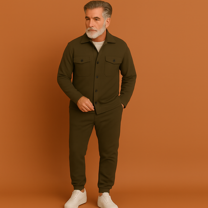 Premium heren set met tijdloos ontwerp in donkergroene kleur, ideaal voor dagelijks gebruik en casual outfits.