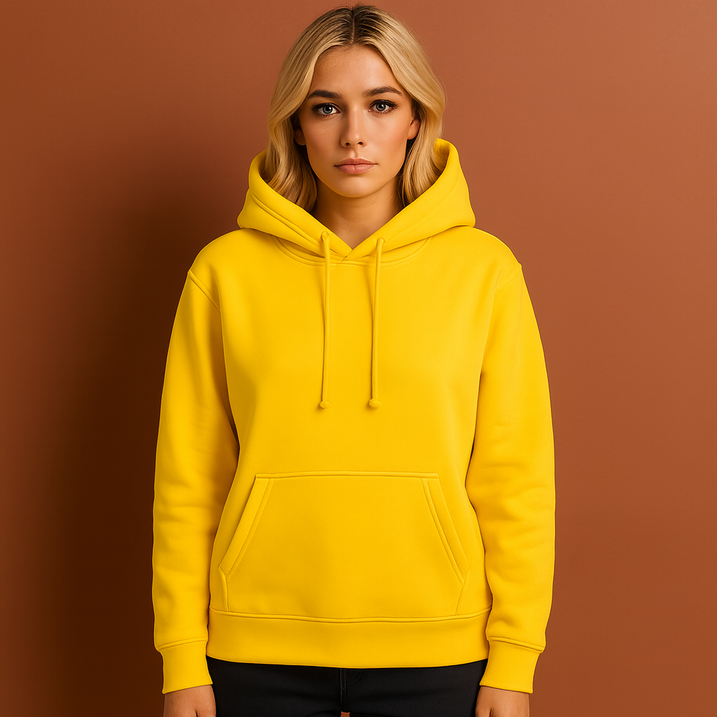 Comfortabele casual hoodie voor dames in gele kleur, ideaal voor dagelijks gebruik en ontspannen outfits.