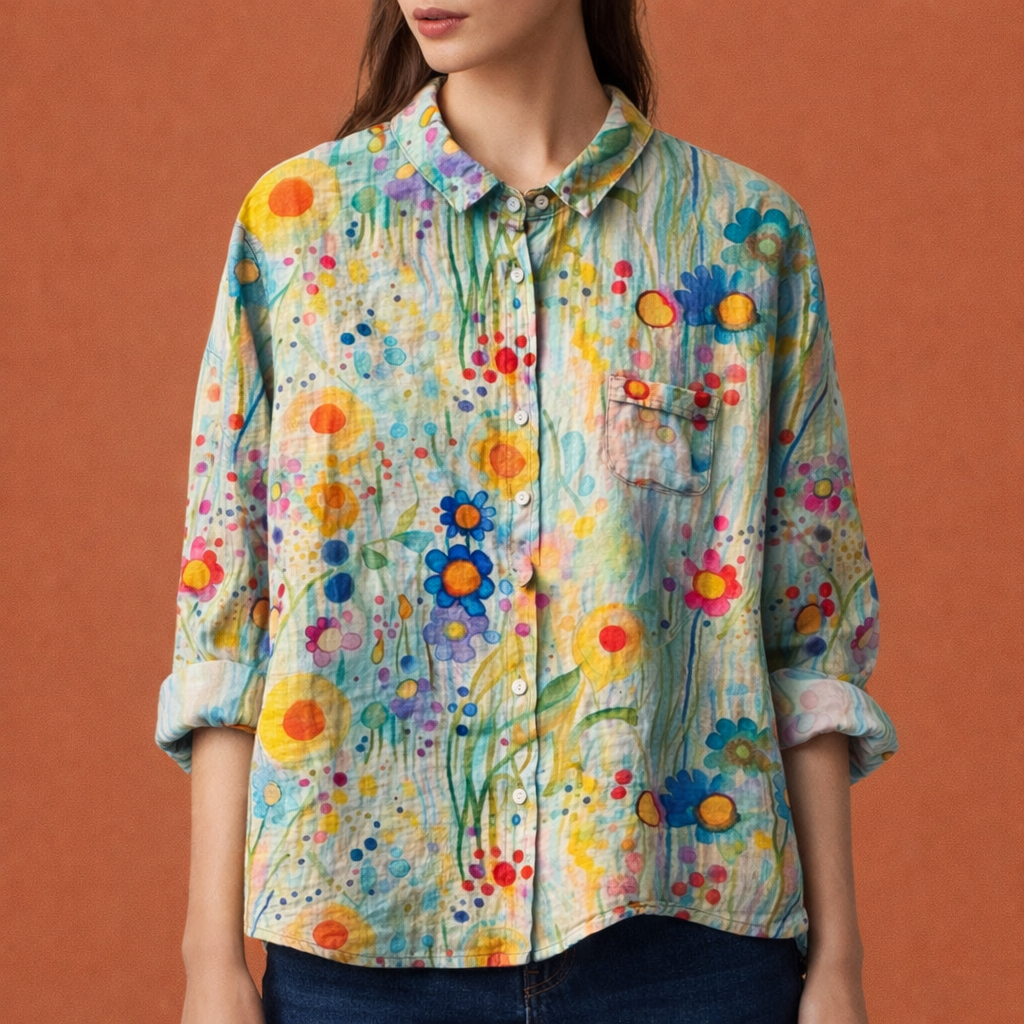 Dames blouse in geel met minimalistisch design, zacht en comfortabel voor casual en stijlvolle outfits.