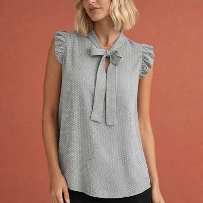 Dames mouwloze top in grijs met minimalistisch design, zacht en comfortabel voor casual en stijlvolle outfits.