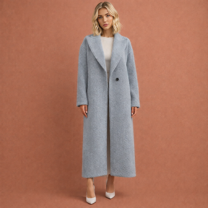 Grijze elegante oversized mantel voor dames met comfortabele pasvorm, ideaal voor dagelijks gebruik in herfst en winter.