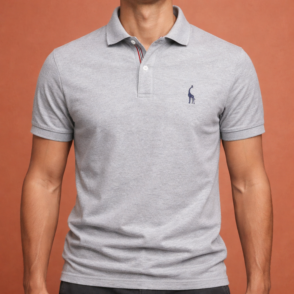 Herenpolo in grijs met minimalistisch design, zacht en comfortabel voor casual en stijlvolle outfits.