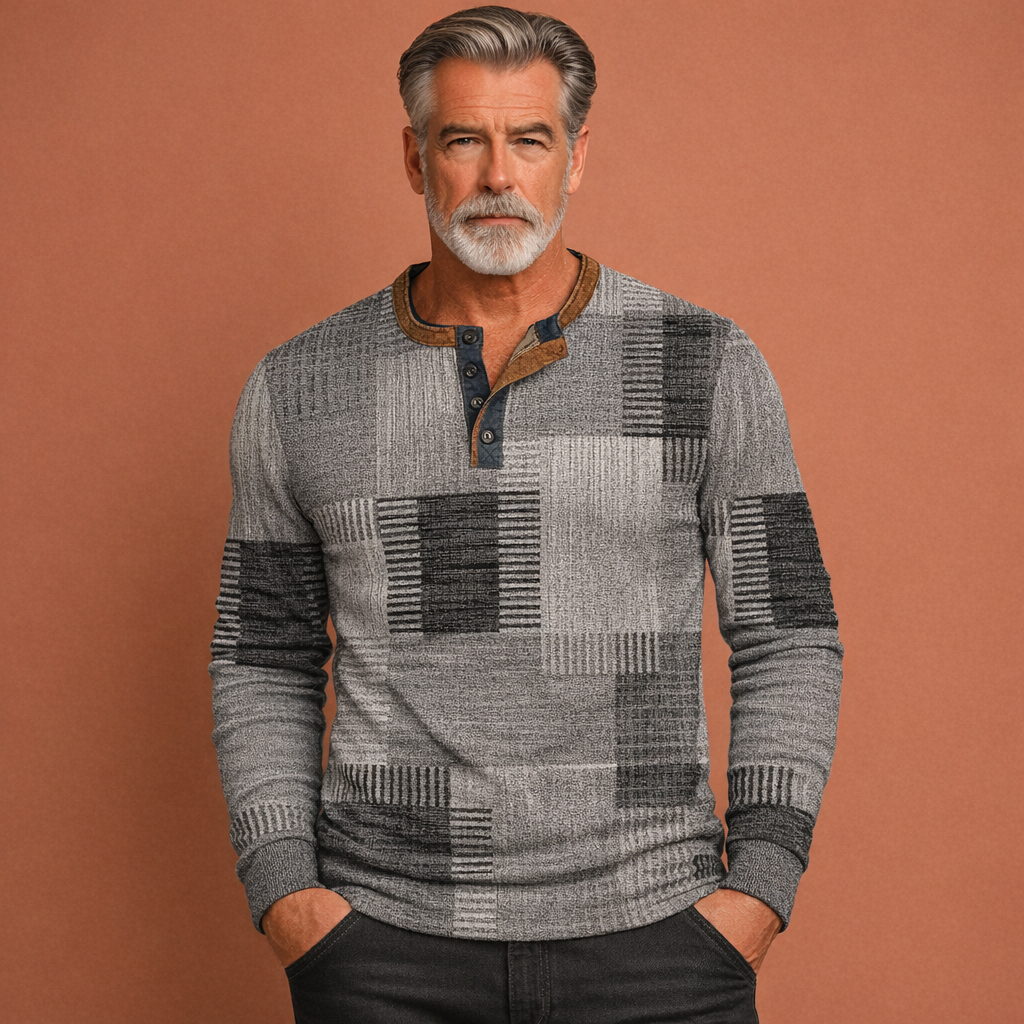 Grijze warme trui voor heren met comfortabele pasvorm en tijdloos ontwerp, geschikt voor koude dagen.