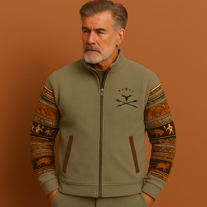 Warme zip-up winterjas voor heren in grijze kleur met zachte voering en comfortabel ontwerp voor koude dagen.