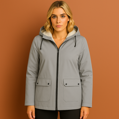 Waterdichte jas voor dames in verschillende kleuren met fleece-voering, ideaal voor koude en natte dagen.