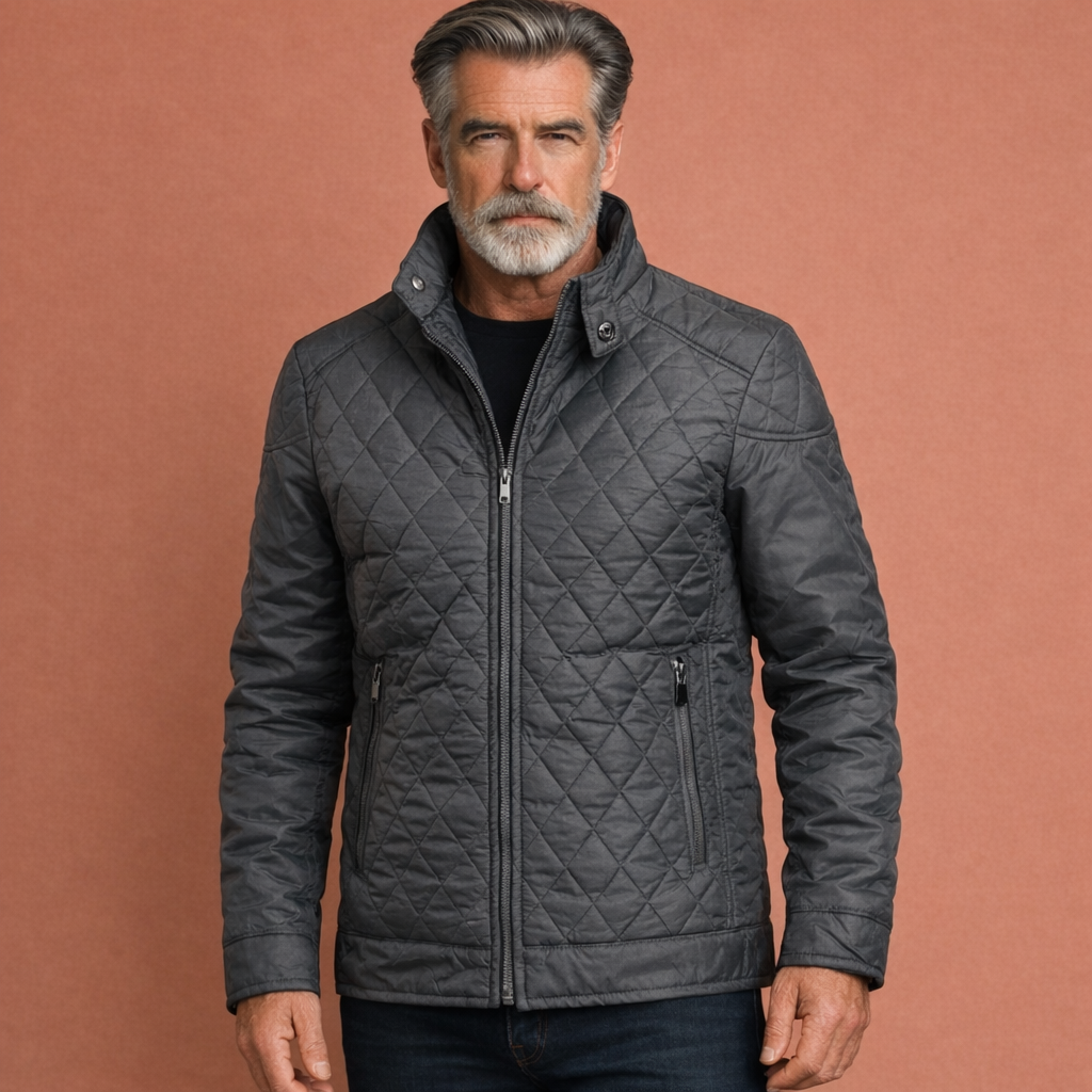 Grijze heren winterjas met comfortabele pasvorm, ideaal voor dagelijks gebruik en koude winterdagen.