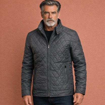 Grijze heren winterjas met comfortabele pasvorm, ideaal voor dagelijks gebruik en koude winterdagen.