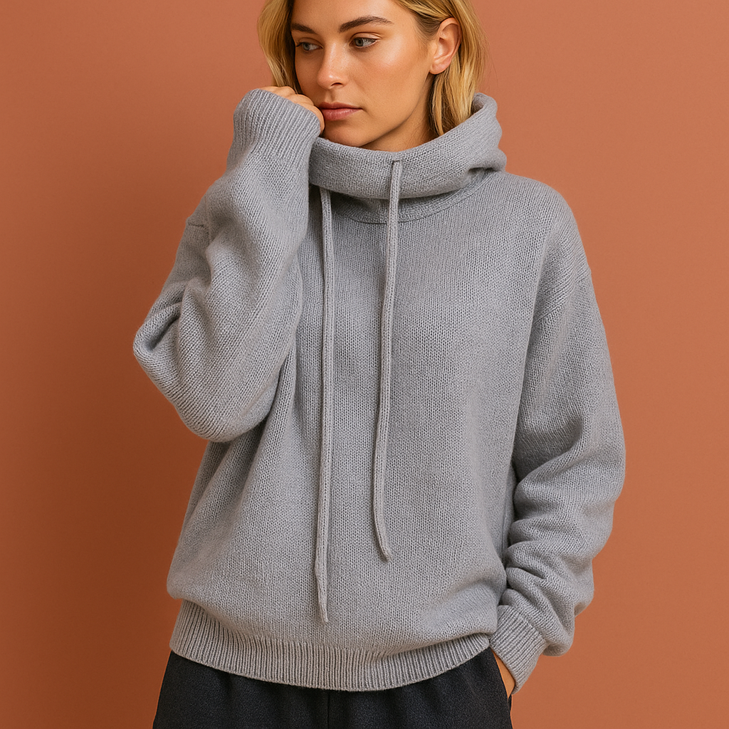 Grijze zachte dames hoodie met comfortabele pasvorm, ideaal voor casual dagen en koude seizoenen.