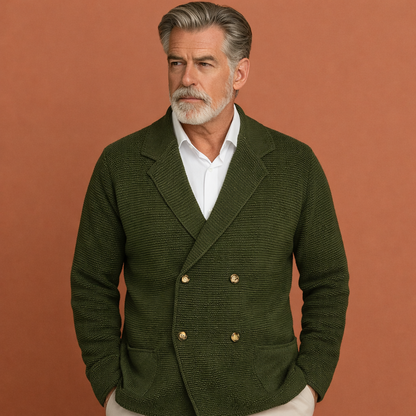 Groen casual vest voor heren met dubbele knoopsluiting en comfortabele pasvorm, geschikt voor dagelijks gebruik en nette outfits.