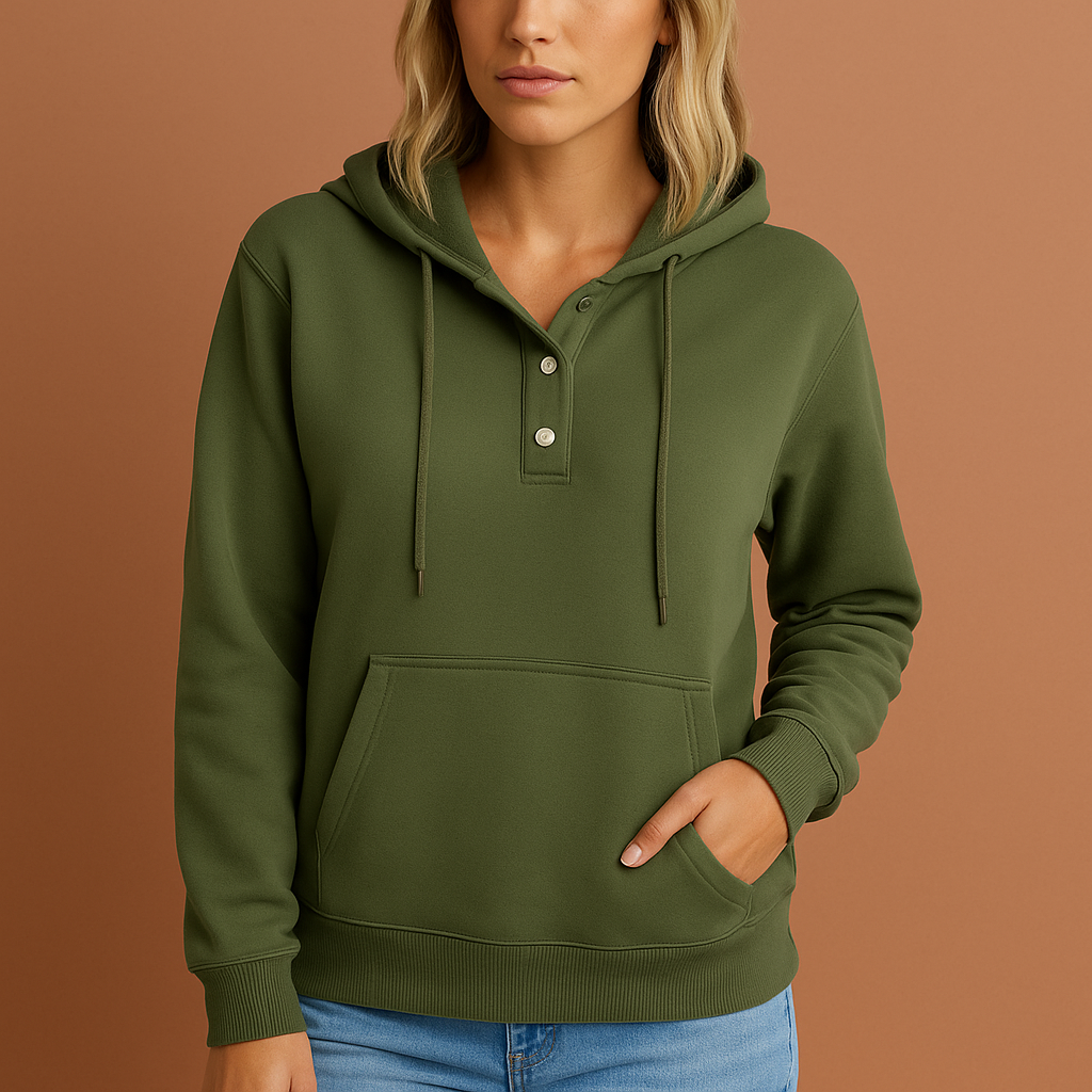Groen dames sweatshirt met moderne designerprint en comfortabele pasvorm, ideaal voor casual outfits.