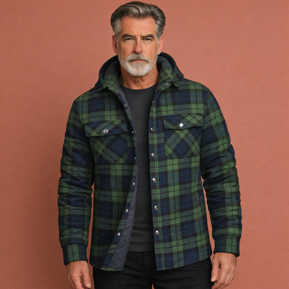 Groen heren overshirt met knoopsluiting en comfortabele pasvorm, geschikt voor dagelijks gebruik en casual outfits.