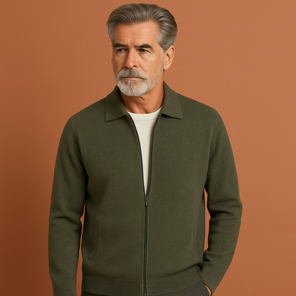 Heren vest in groen met ritssluiting, zacht en comfortabel voor casual en stijlvolle outfits.