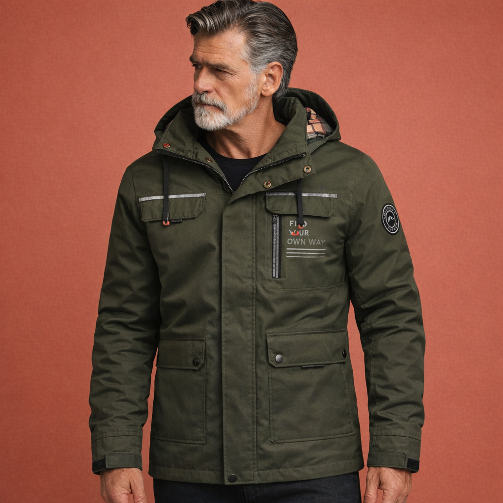 Groene casual herenjas met ritssluiting en comfortabele pasvorm, geschikt voor dagelijks gebruik en moderne outfits.