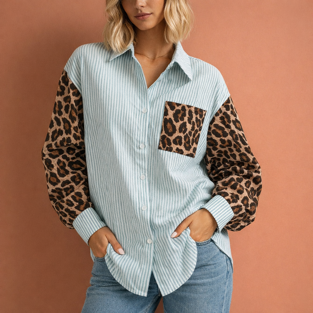 Dames blouse in groen met minimalistisch design, zacht en comfortabel voor casual en stijlvolle outfits.