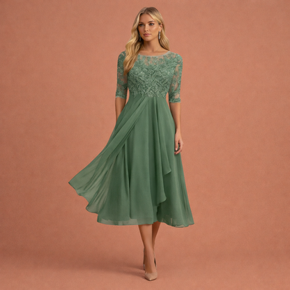 Dames avondjurk in groen met minimalistisch design, zacht en comfortabel voor casual en stijlvolle outfits.