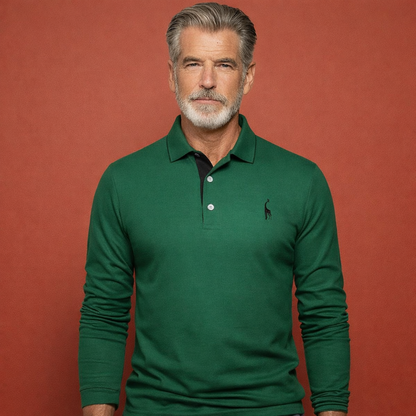 Heren polo in groen met minimalistisch design, zacht en comfortabel voor casual en stijlvolle outfits.