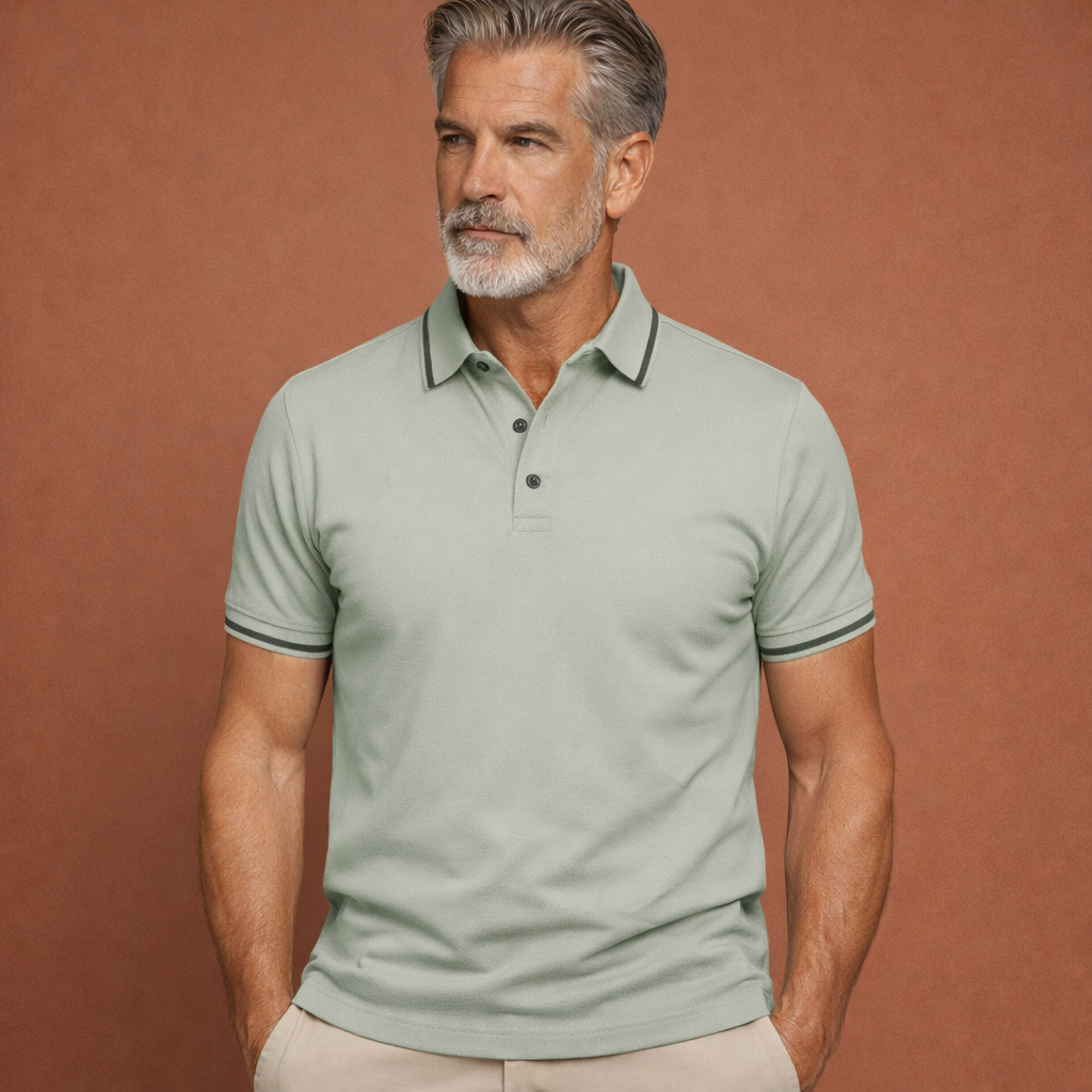 Herenpolo in groen met stijlvolle uitstraling, comfortabel en veelzijdig voor casual en verzorgde outfits.