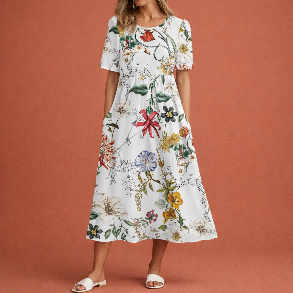 Dames maxi jurk in groen met minimalistisch design, zacht en comfortabel voor casual en stijlvolle outfits.