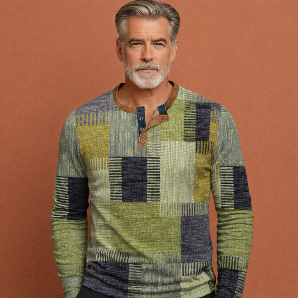 Groene warme trui voor heren met comfortabele pasvorm en tijdloos ontwerp, geschikt voor koude dagen.