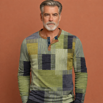 Groene warme trui voor heren met comfortabele pasvorm en tijdloos ontwerp, geschikt voor koude dagen.